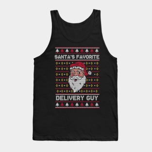 Santa's Favorite Delivery Guy // Funny Ugly Christmas Sweater // Delivery Driver Holiday Xmas Tank Top